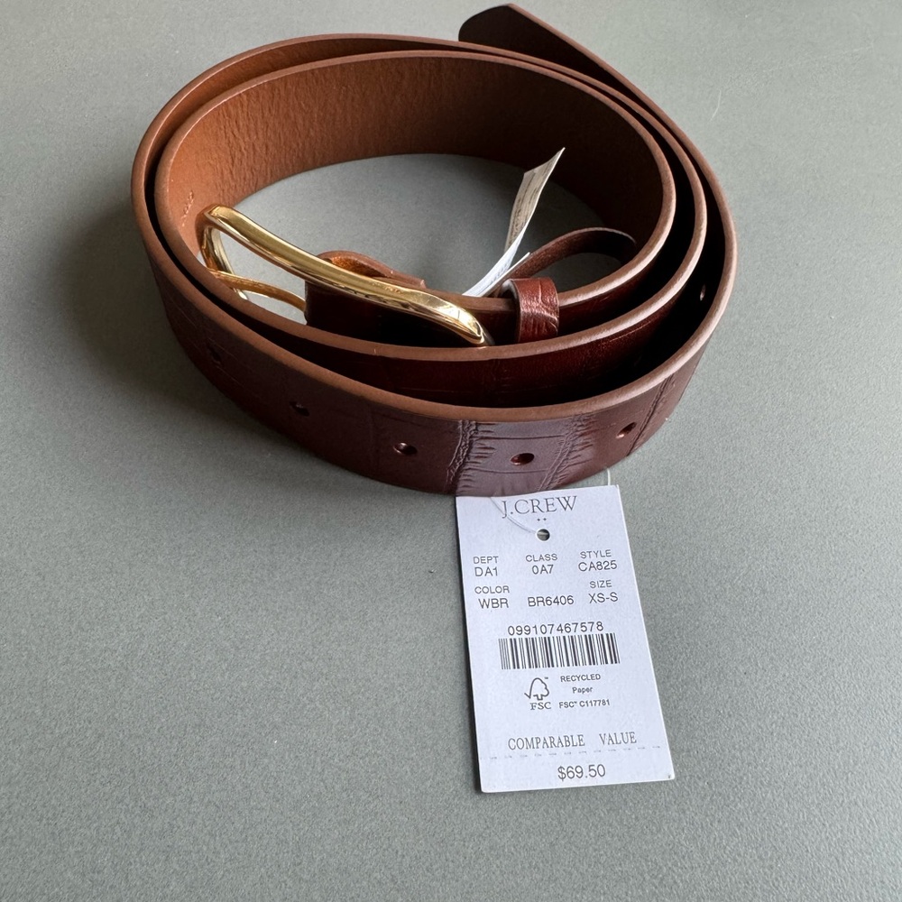 J.CREW ~ Women’s activities-embossed leather belt ~ size XS-S